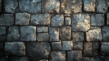 Fototapeta premium Ancient Stone Wall with Weathered Texture for Nostalgic Backgrounds Generative AI