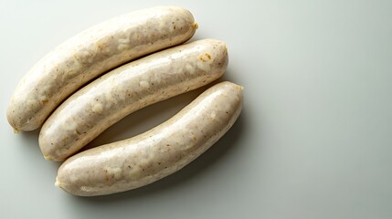 Traditional Bavarian White Sausage on a Simple Background Generative AI