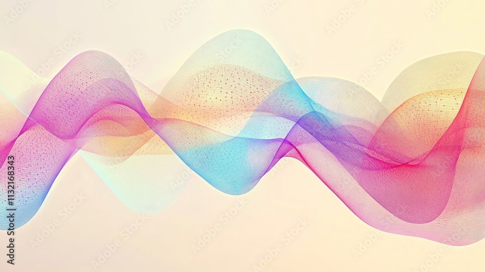 Poster Abstract Colorful Waves Flowing Design