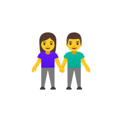 Fototapeta premium Couple Holding Hands Emoji 