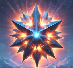 Illustration of glowing shiny star.