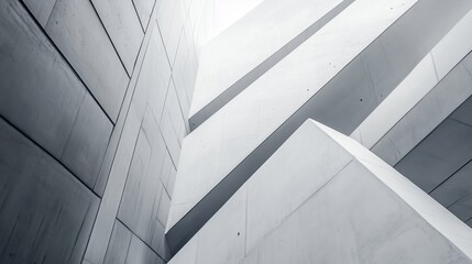 Obraz premium Modern architecture in light gray tones, perfect for business backgrounds