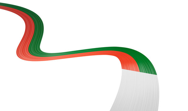 3d Flag Of Madagascar 3d Waving Flag Ribbon Isolated On White Background, 3d Illustration
