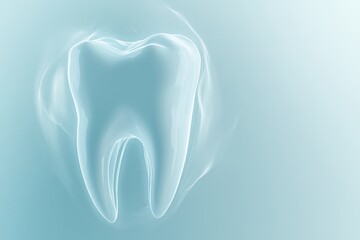 Bright white tooth floating against a dentistry background, ideal oral care look