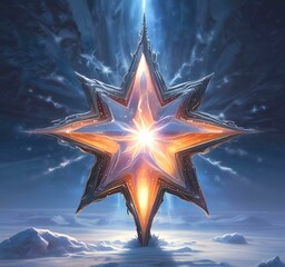 Obraz premium Illustration of glowing shiny star.