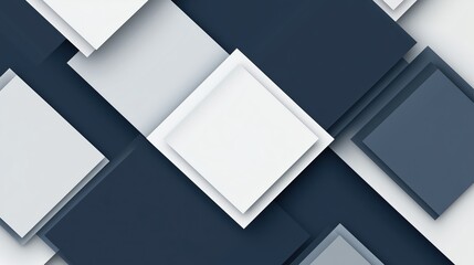 Abstract design with symmetrically arranged squares and soft shadows