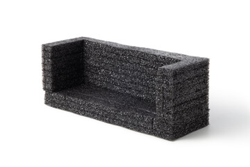 Polystyrene foam. Packaging material shockproof ​for ​fragile parcel