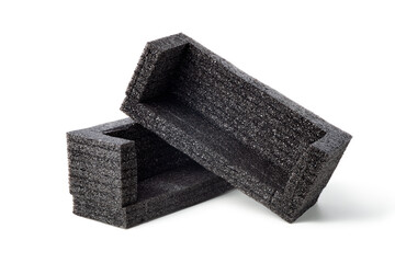 Polystyrene foam. Packaging material shockproof ​for ​fragile parcel