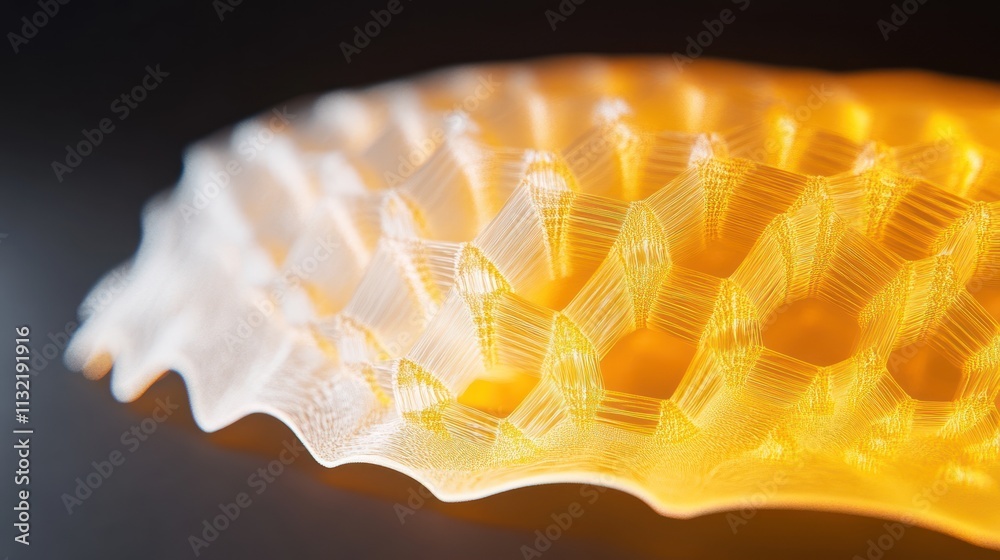Poster abstract golden honeycomb structure design