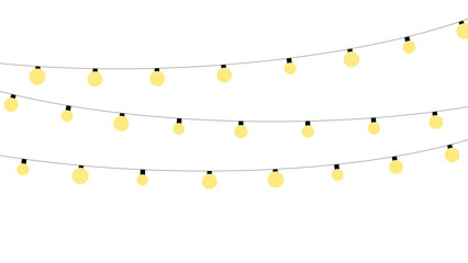 Christmas glowing garland lights on transparent background © Michael