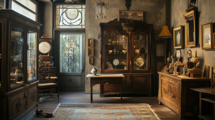 Antique podium for exhibit