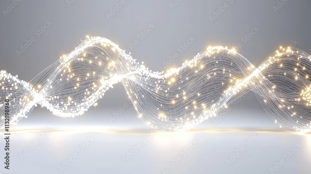 Aufkleber Glowing Wave Abstract Light Design Background
