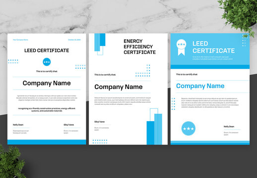 Blue And White Certificate