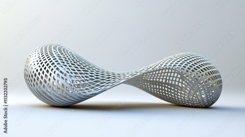 Poster abstract metallic sculpture design grid pattern