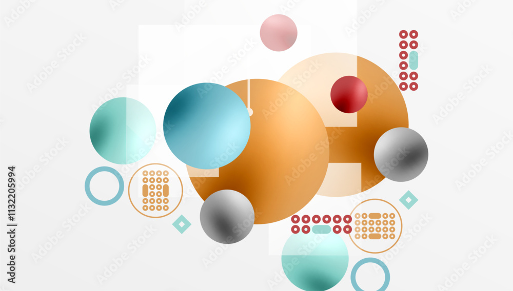Poster Circles and elements geometric abstract background