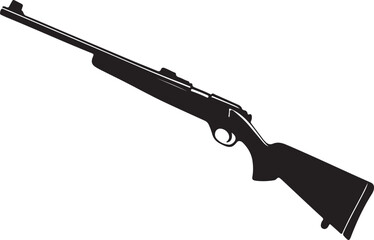 Hunting rifle icon in black style isolated on white background. Hunting symbol stock vector illustration.