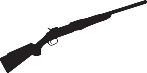 Hunting rifle icon in black style isolated on white background. Hunting symbol stock vector illustration.