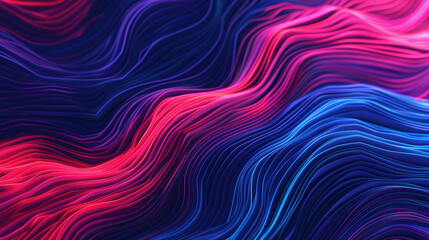 Obraz premium Abstract Colorful Wavy Patterns in Vibrant Shades of Pink and Blue with Smooth Gradient and Fluid Motion Effect