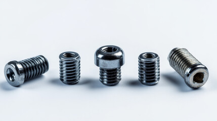 A collection of five screw heads in silhouette set over a white background