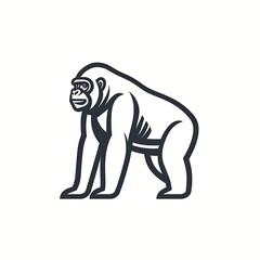 Obraz premium Sleek and Minimalist Gorilla Logo Design Featuring a Stylized Representation of a Gorilla for Creative Branding and Identity Solutions