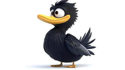 Obraz premium Cute 3d animation cartoon characer of cormorant