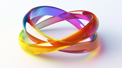 Abstract Colorful Glass Rings Intertwined Design