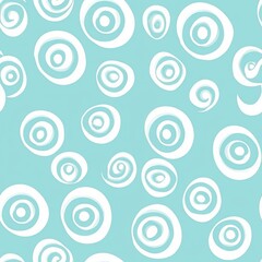 Fototapeta premium Seamless pattern of peppermint swirls on a light blue background