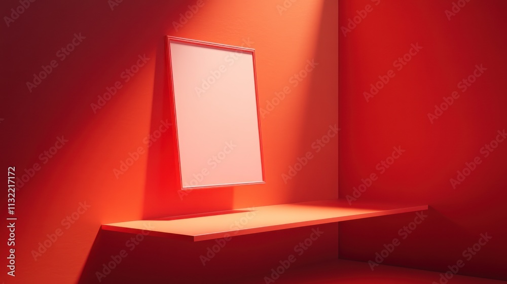 Aufkleber red room minimalist frame shelf display
