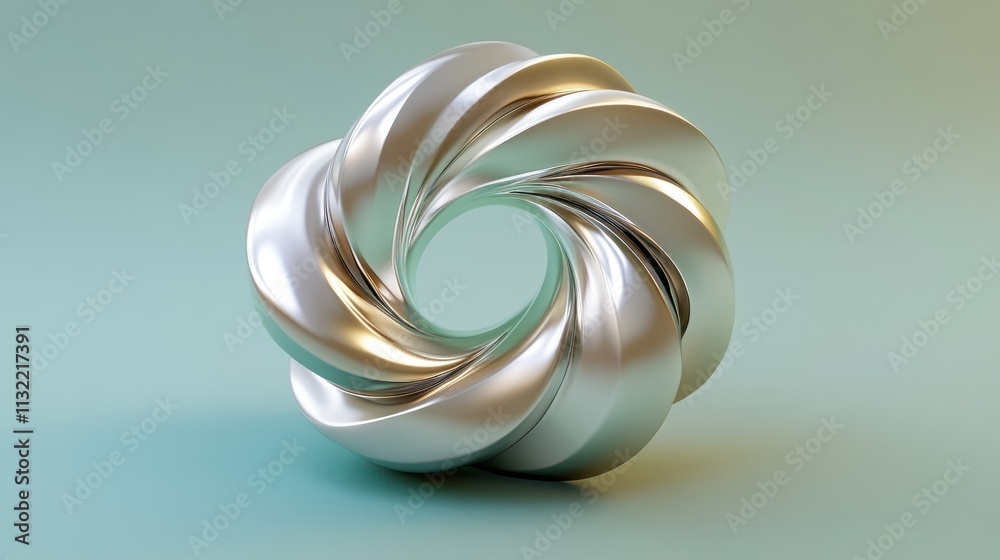 Poster silver abstract swirling circular form design