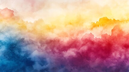 Colorful pastel rainbow watercolor abstract background