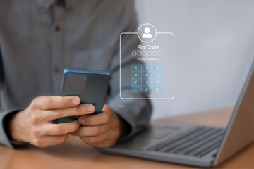 Encryption, secure internet access, cyber security, user privacy concept	