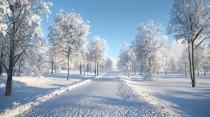 Obraz premium Snowy Scenes on a Winters Day.
