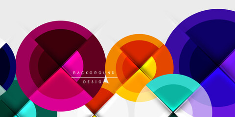 Obraz premium Circle and semi circle geometric background. Vector Illustration For Wallpaper, Banner, Background, Card, Book Illustration, landing page