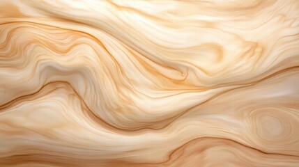 Fototapeta premium Smooth Abstract Wood Texture with Natural Cream and Brown Swirls