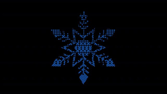Animated pixel snowflake icon with ice effect. Alpha channel