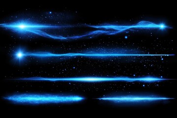 Obraz premium Blue Light Effects with Dark Space Background for Creative Designs