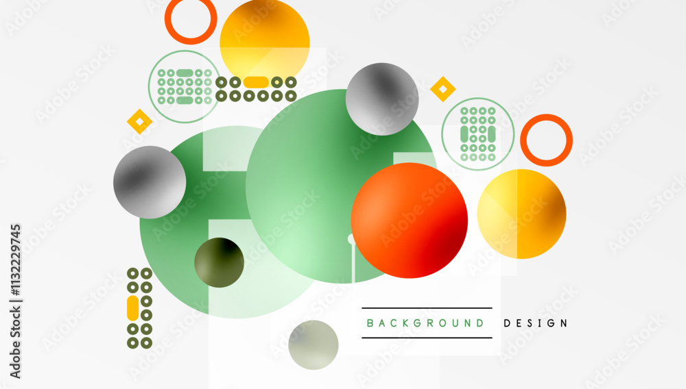 Poster circles and elements geometric abstract background
