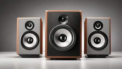 Obraz premium Isolated Stack of Audio Music Speakers