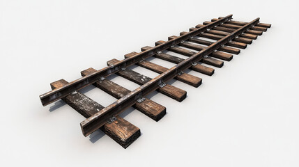 Naklejka premium Railroad tracks. Railway train track. Rails and sleepers. Vector stock illustration.