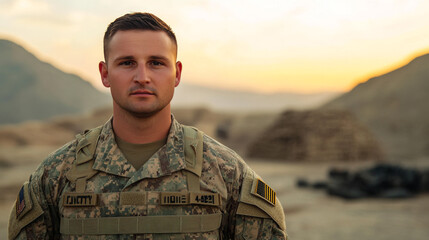 Set of military american army enlisted rank insignia icons