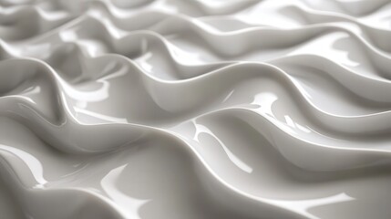 Fototapeta premium Design a 3D seamless pattern featuring white waves that flow continuously across the scene.