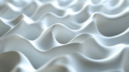 Fototapeta premium Design a 3D seamless pattern featuring white waves that flow continuously across the scene.