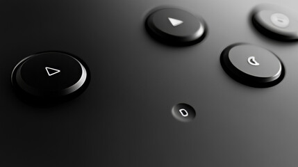 3d shiny metallic media player buttons