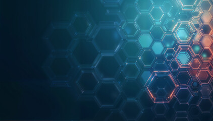 Obraz premium Abstract technology background with hexagons. Big data concept. 3d rendering
