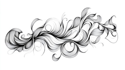 Fototapeta premium Line drawing simple ribbon frame illustration set.