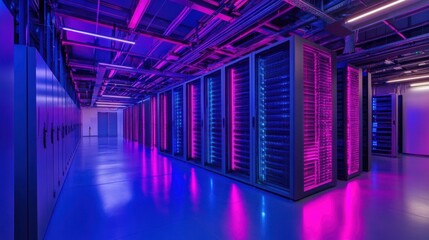 Fototapeta premium AI-integrated cloud data centers for scalable and efficient infrastructure