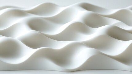 Obraz premium Imagine a 3D seamless pattern of white waves flowing gracefully across the surface.