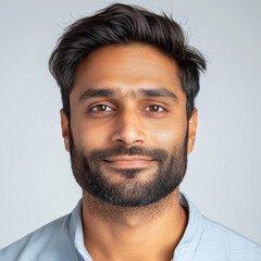 Obraz premium close up of young indian man on white background