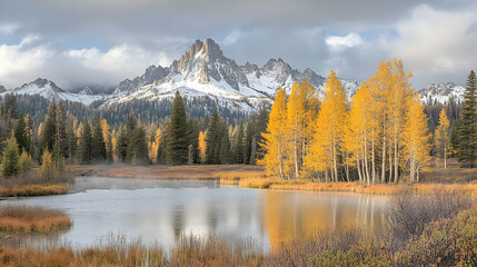 Autumnal Mountain Lake Landscape Photo