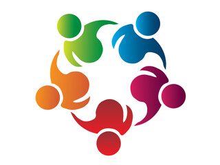 Logo Templates. Business People Community 3d Icons. Vector Design elements. Set of Business Teamwork Symbols. Round Shape. Global Brand. Puzzle Symbol. People Silhouette.
